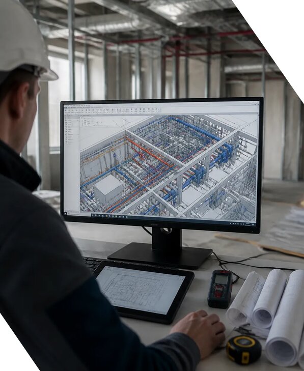 Создание BIM модели инженерных сетей для объектов в Климовске